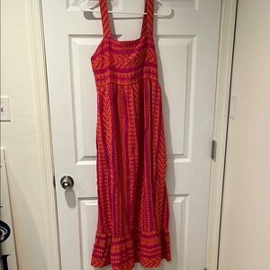 Pink and orange Sleeveless Maxi Sundress